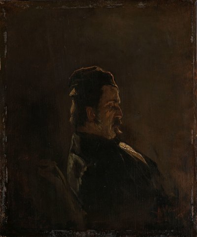 Portræt af Pieter Frederik van Os, maler af Anton Mauve (signed by artist)