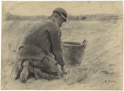kartoffeloptager af Anton Mauve