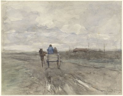 Gårdvogn på en landevej af Anton Mauve