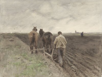 Bonde bag Ploven af Anton Mauve