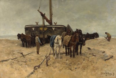 Fiskebåd på stranden af Anton Mauve