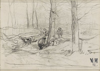 Skovhuggere i en skov af Anton Mauve