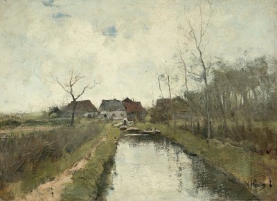 Hus på en grøft af Anton Mauve