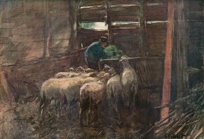 Interiør af en lade, 1800-tallet af Anton Mauve