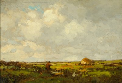 Landskab (olie på træ) af Anton Mauve
