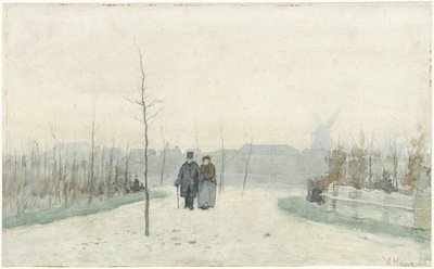 Gammelt par i en nyligt anlagt park af Anton Mauve