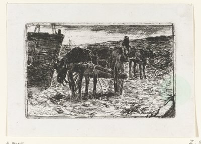 Biler på stranden af Anton Mauve