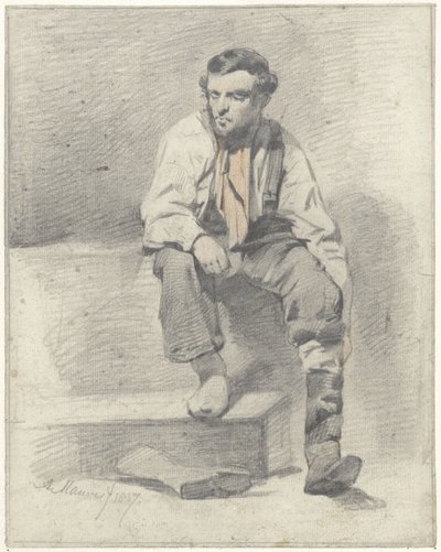 siddende arbejder af Anton Mauve