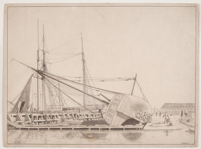 Ved et skibsværft. Københavns Havn af Anton Melbye