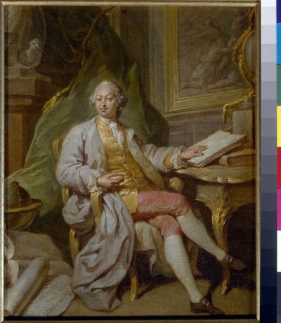 Portræt af L Henninger - Maleri af Anton Pavlovich Losenko (1737-1773), olie på lærred (31,5x26 cm), ca. 1760 - (Portræt af L Henninger, Olie på lærred af Anton Pavlovich Losenko af Anton Pavlovich Losenko