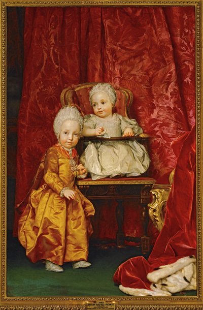 Ærkehertug Ferdinand og ærkehertuginde Maria Anna af Østrig ... (maleri på lærred) af Anton Raphael Mengs