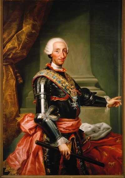 Carlos III, konge af Spanien ... (maleri på lærred) af Anton Raphael Mengs