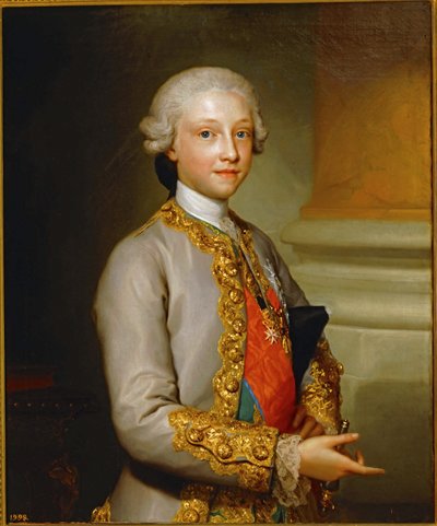 Spædbarnet Gabriel de Bourbon ... (maleri på lærred) af Anton Raphael Mengs
