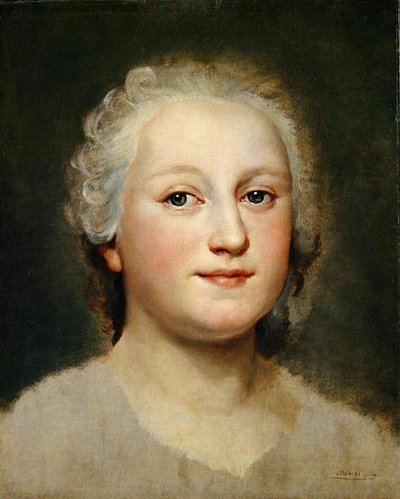 Portrait Study of a Lady (olie på lærred på blyplade) af Anton Raphael Mengs