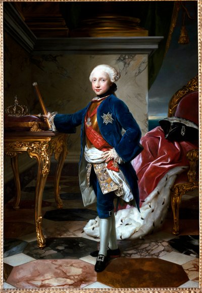 Portræt af Ferdinand I af Bourbon eller Ferdinand IV, konge af Napoli, i en alder af ni af Anton Raphael Mengs