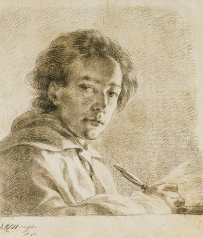 Portræt af kunstneren, 1750 af Anton Raphael Mengs