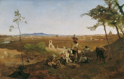 Udsigt over Rom fra Monte Mario af Anton Romako