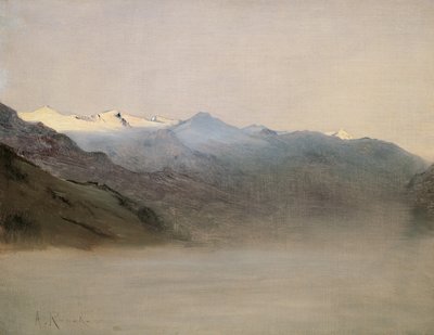 Gastein-dalen i tågen af Anton Romako
