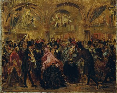 Karneval på Markuspladsen i Venedig af Anton Romako
