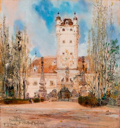 Udvendig udsigt over slottet Greillenstein i Østrig - Maleri af Anton Romako (1832-1889) af Anton Romako