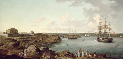 Skibe fra Royal Navy ved Port Mahon, Minorca af Anton Schantz