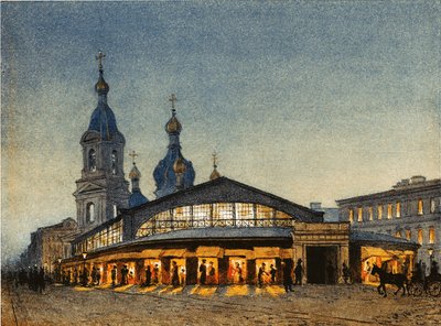 Høet Sennaya-pladsen og Frelserskirken i Sankt Petersborg af Anton Sergeevich Lytkin