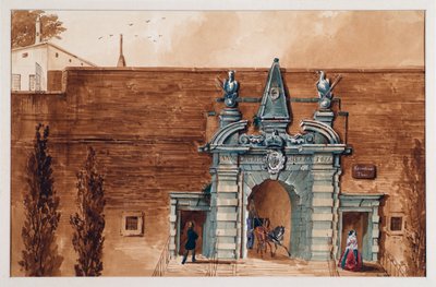Den gamle Kärntnertor i Wien udefra af Anton Stutzinger