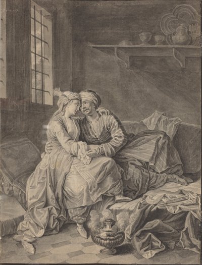 Orientalske elskere [verso] af Anton Weiss