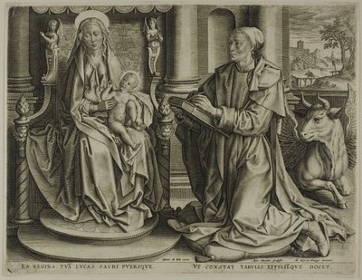 Sankt Lukas maler jomfruen af Anton Wierix