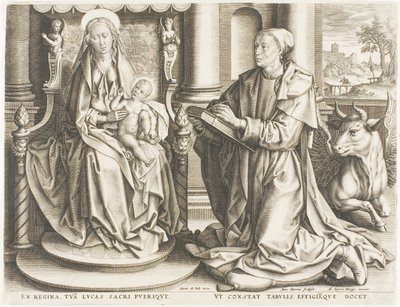 Sankt Lukas maler jomfruen af Anton Wierix
