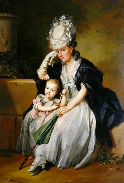Kunstnerens anden Hustru og Søn af Anton Wilhelm Tischbein