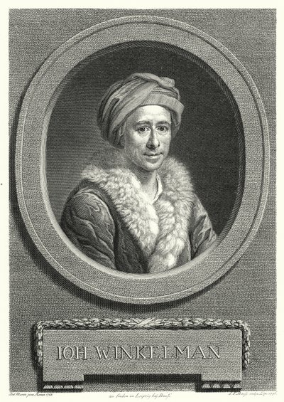 Johann Joachim Winckelmann, tysk kunsthistoriker og arkæolog (gravering) af Anton von (after) Maron