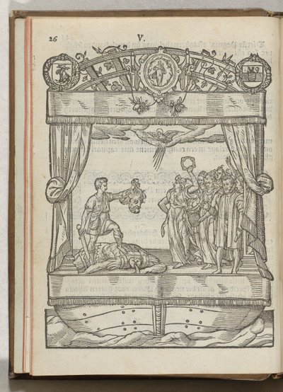 Afbildning af Mariakransken: David med Goliats hoved, 1577 af Antoni van Leest