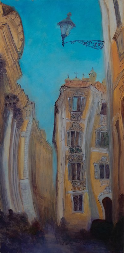 Etsitkö suihkulähdettä, Italia, 2015 (öljy kankaalle) af Antonia Myatt