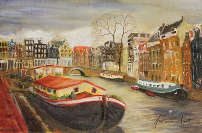 Red House Boat, Amsterdam, 1999 af Antonia Myatt