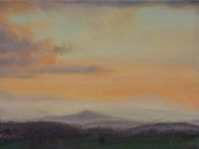 Welsh Mountains, 2022 (olie på lærred) af Antonia Myatt