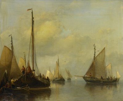 Fiskerbåde på stille vand af Antonie Waldorp