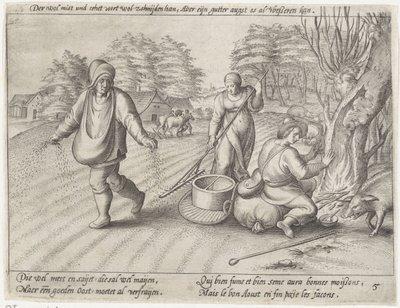 Så på jorden Dyrkning af korn (serietitel) af Antonie Wierix (II) (possibly)