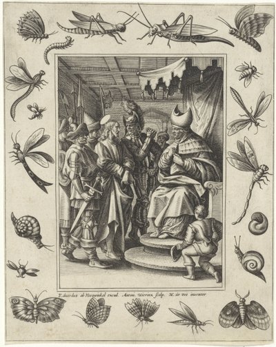 Kristus før Kajfas Passion of Christ (serietitel) af Antonie Wierix (II)