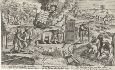 De blinde hyrder Blinde hyrder / Pasteurs aveugles (titel på objekt) af Antonie Wierix (II)