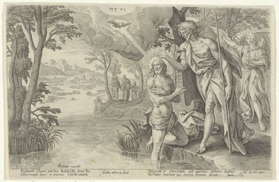 Doop van Christ Bibelsk teater (...) (serietitel) af Antonie Wierix (II)