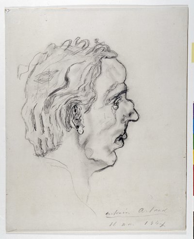Portræt af digteren Jacques Prevel (1915-1951) i profil - 11. maj af Antonin Artaud