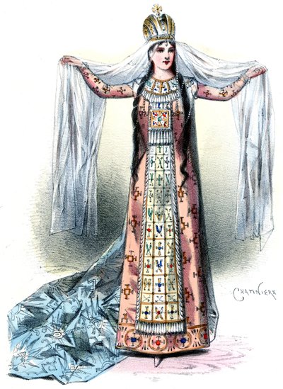 Massenet - Esclarmonde - Sibyl Sanderson, rollen som Esclarmonde, prolog 1. tableau - Antonin-Marie Chatinière, 1889 af Antonin Marie Chatiniere