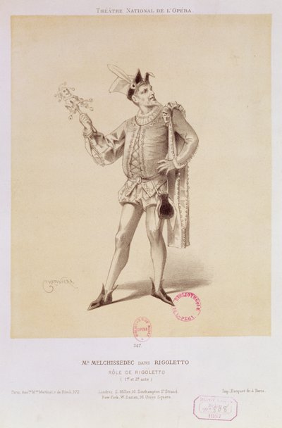 Portræt af hr. Melchissedec som Rigoletto i Rigoletto af Verdi af Antonin Marie Chatiniere