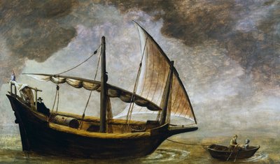 Genovesisk vinskib fra det 17. århundrede, 20. århundrede (maleri) af Antonino Traverso