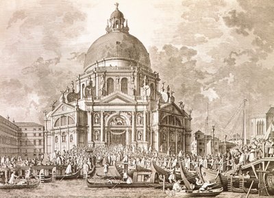 Hertugelige festligheder, Doge og Signoria af Venedig ved den årlige fest for Vor Frue af Sundhed af Antonio (after) Canaletto