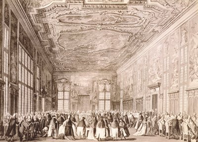 Hertugfest, banket givet af dogen i Venedig til ære for repræsentanter for udenlandske delegationer af Antonio (after) Canaletto
