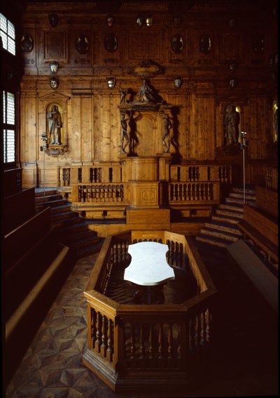 Udsigt over det anatomiske teater af Antonio (d.1663) Paolucci