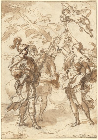 Venus som jægerinde, der viser sig for Aeneas og Achates af Antonio Balestra