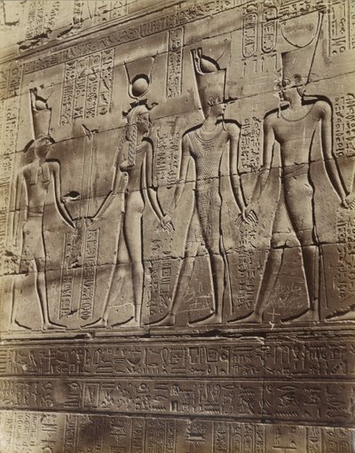 Bas-relief fra templet i Edfu af Antonio Beato